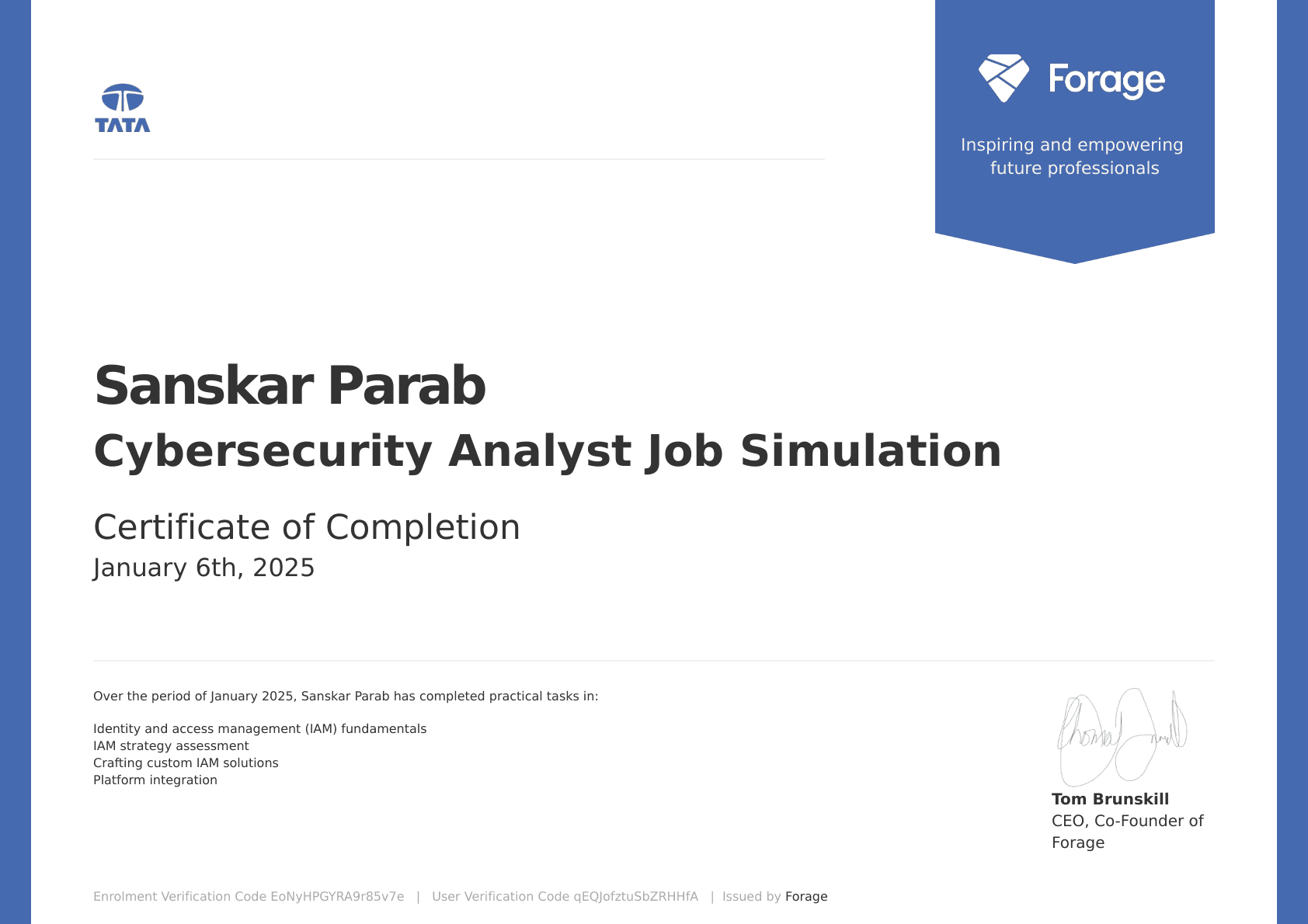 Tata Cybersecurity Analyst